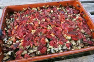 Ratatouille cuite au four à bois