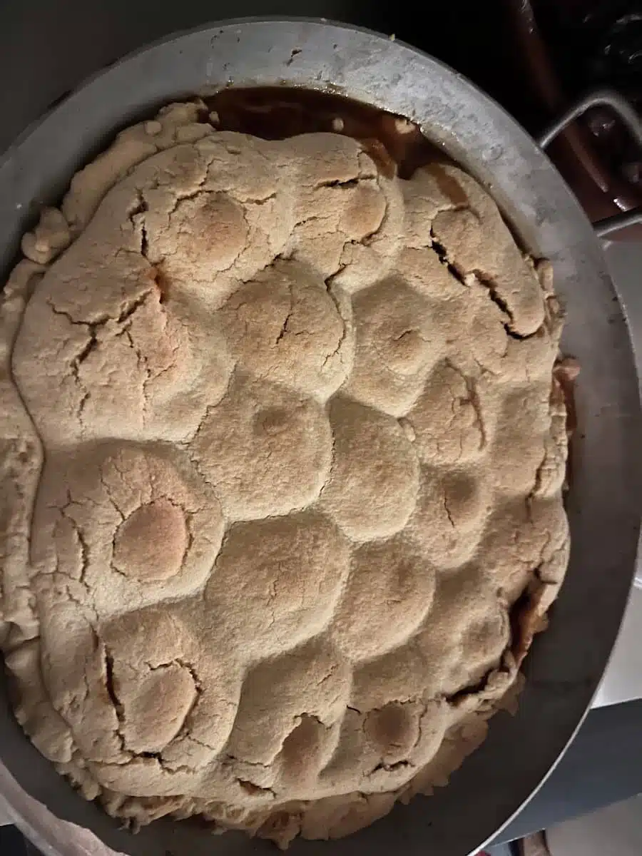 Tarte tatin avant retournement