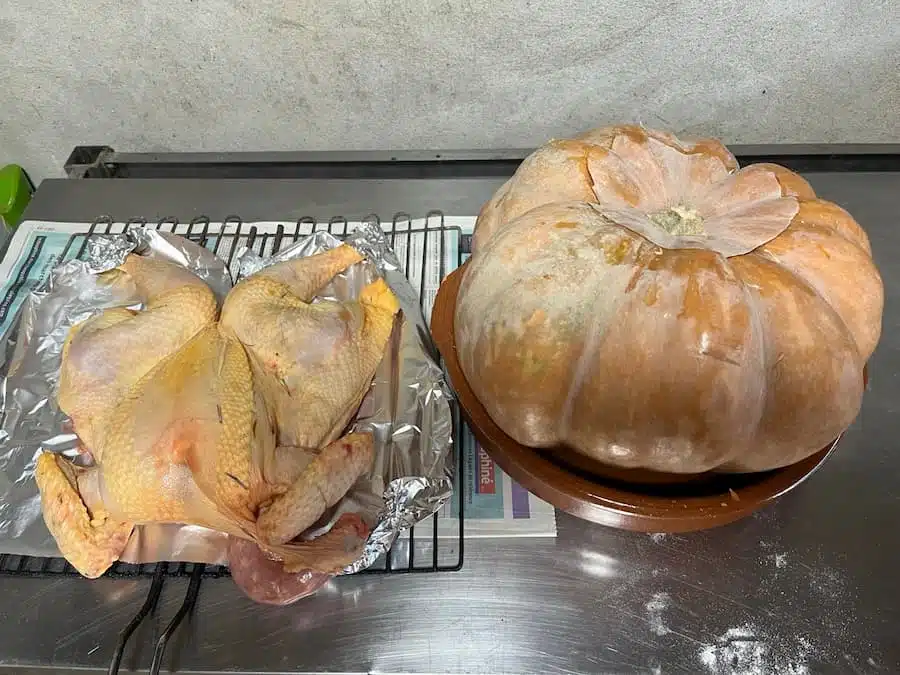 Fournée d'Automne : Poulet crapaudine, Citrouille farcie, tarte Tatin