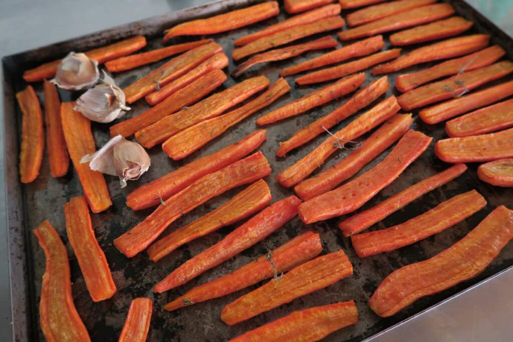 Carottes rôtis au four à bois